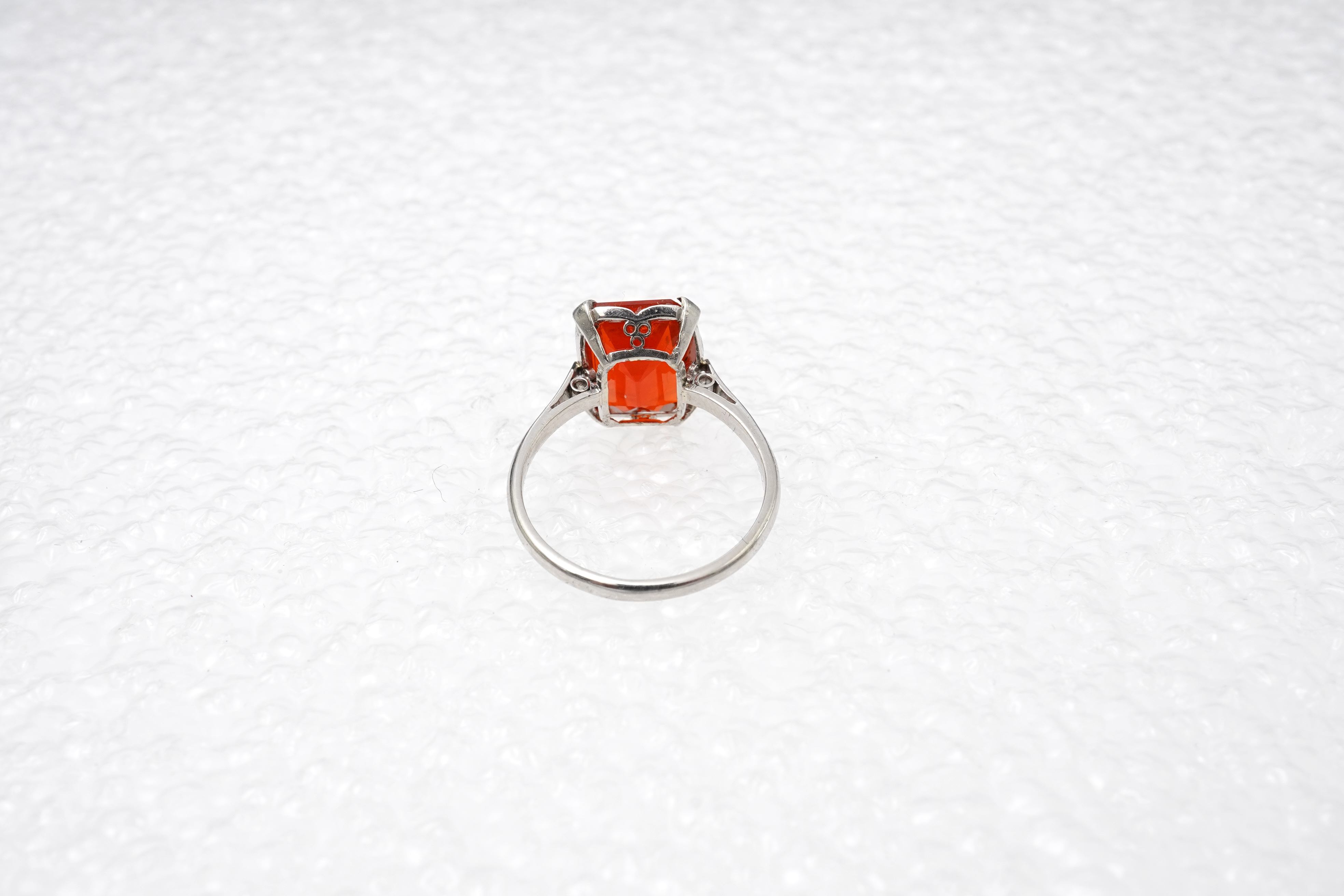 A fire opal ring